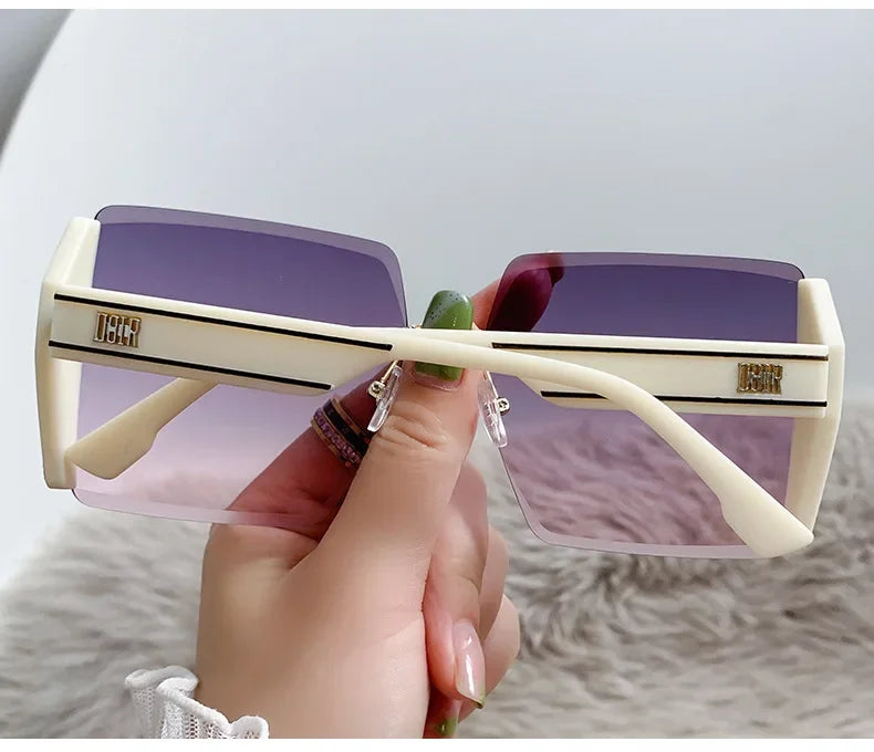 New Borderless Square Sunglasses Women's Brand Designer Fashion Sun Glasses Women Outdoor Driving Eyewear UV400 Oculos De Sol