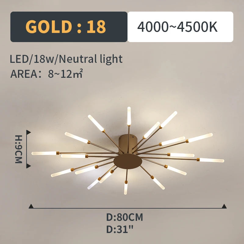 Modern Led Fireworks Pendant Lamps for Living Room Bedroom Chandelier Led Ceiling Hanging Lamp Home Furnishing lighting