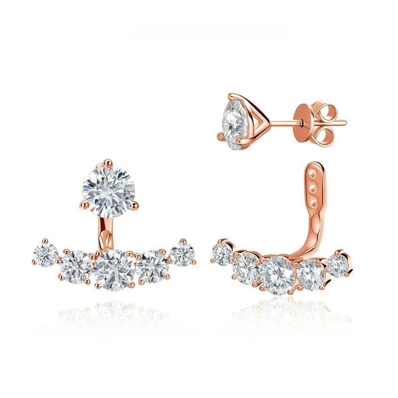 Smyoue 4.6CTTW Full Moissanite Stud Earrings for Women Sparkly Simulated Diamond S925 Sterling Silver Ear Jewelry Christmas Gift