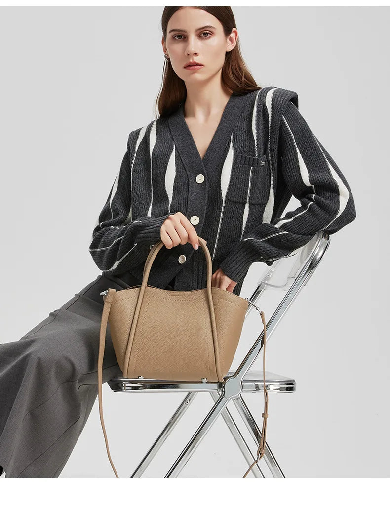 Luxury Designer Women's Bags 2025 New Genuine Leather Handbag Women Shoulder Bag High Quality Cow Leather Female Crossbody Bags