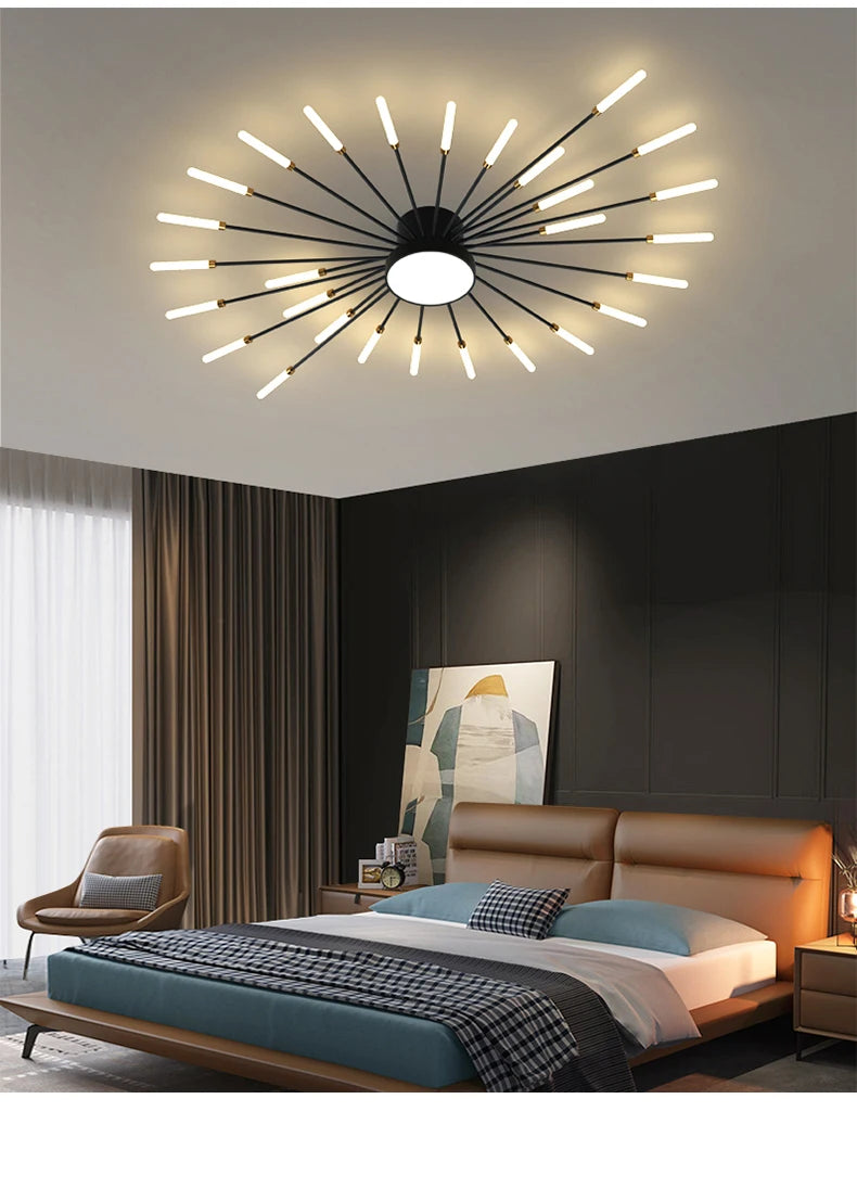 Modern Led Fireworks Pendant Lamps for Living Room Bedroom Chandelier Led Ceiling Hanging Lamp Home Furnishing lighting