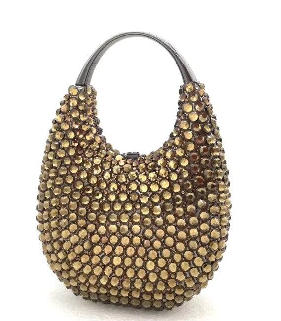 XIYUAN New Crystal Evening Bags Women Luxury Classy Unique Rhinestone Clutch Purses Wedding Party Handbag Diamond Top Handle Bag