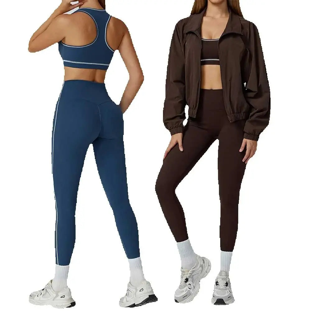 Yoga Clothes Set 2/3PCS Sportswear Gym Outfits Women Sports Set High Waist Leggings Fitness Suit Running Bra Workout Tracksuit