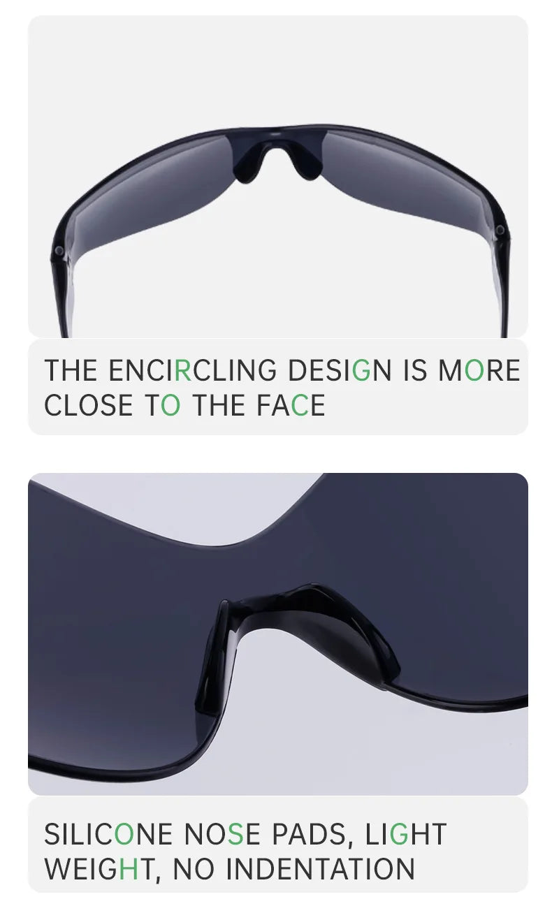 Y2K Oversized Rimless Sunglasses Women Men Luxury Brand Trend Steampunk Mask Butterfly Sun Glasses Lady Retro 2000's Punk Shades