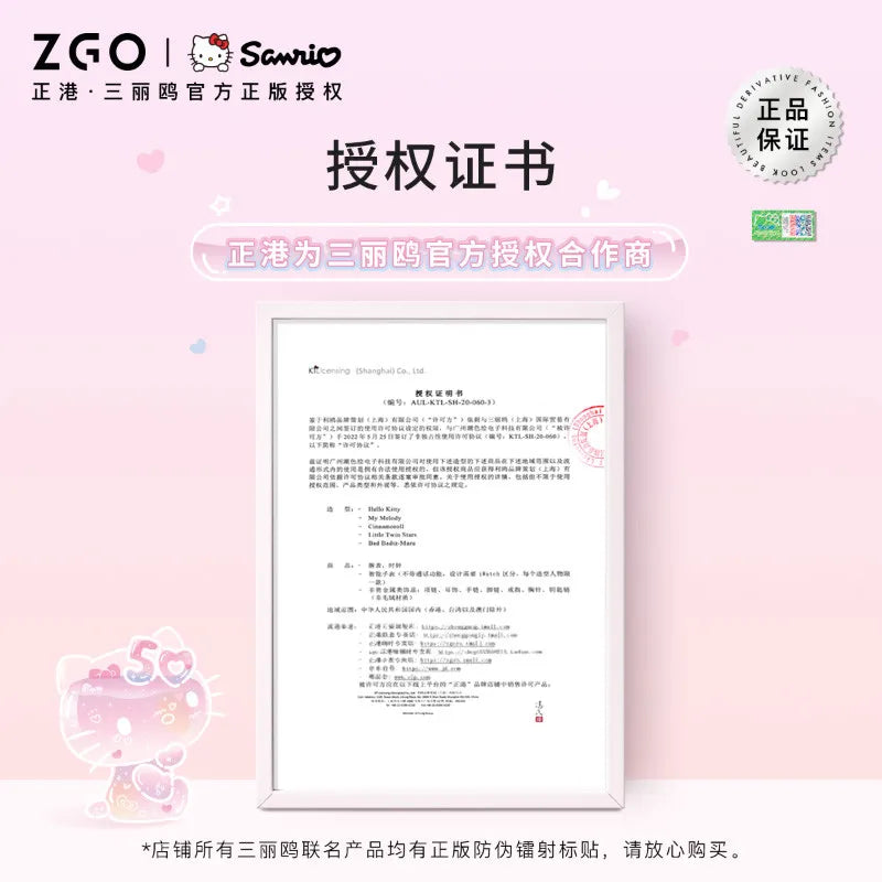 ZGO Sanrio 50th Anniversary Hello Kitty Women's Watch Fashion Waterproof Quartz Watch for Students, Perfect Gift 2198