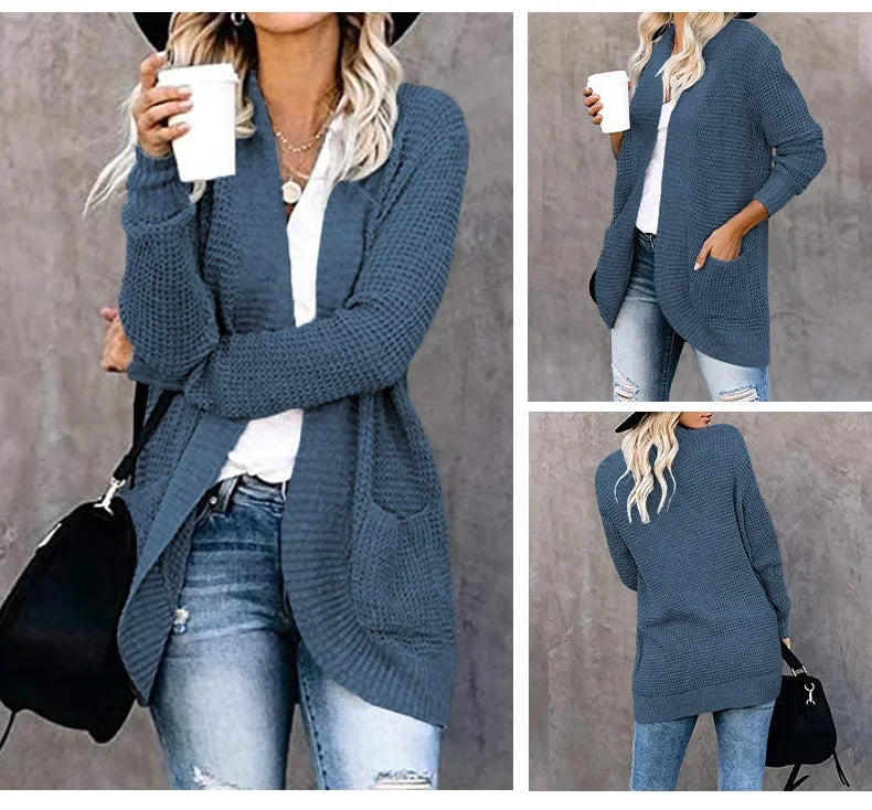 Fashion Women Cardigan Autumn Harajuku Knitted Sweater Basic Jacket Ropa Mujer Outerwear Thin Coat Streetwear New Woman Clothing