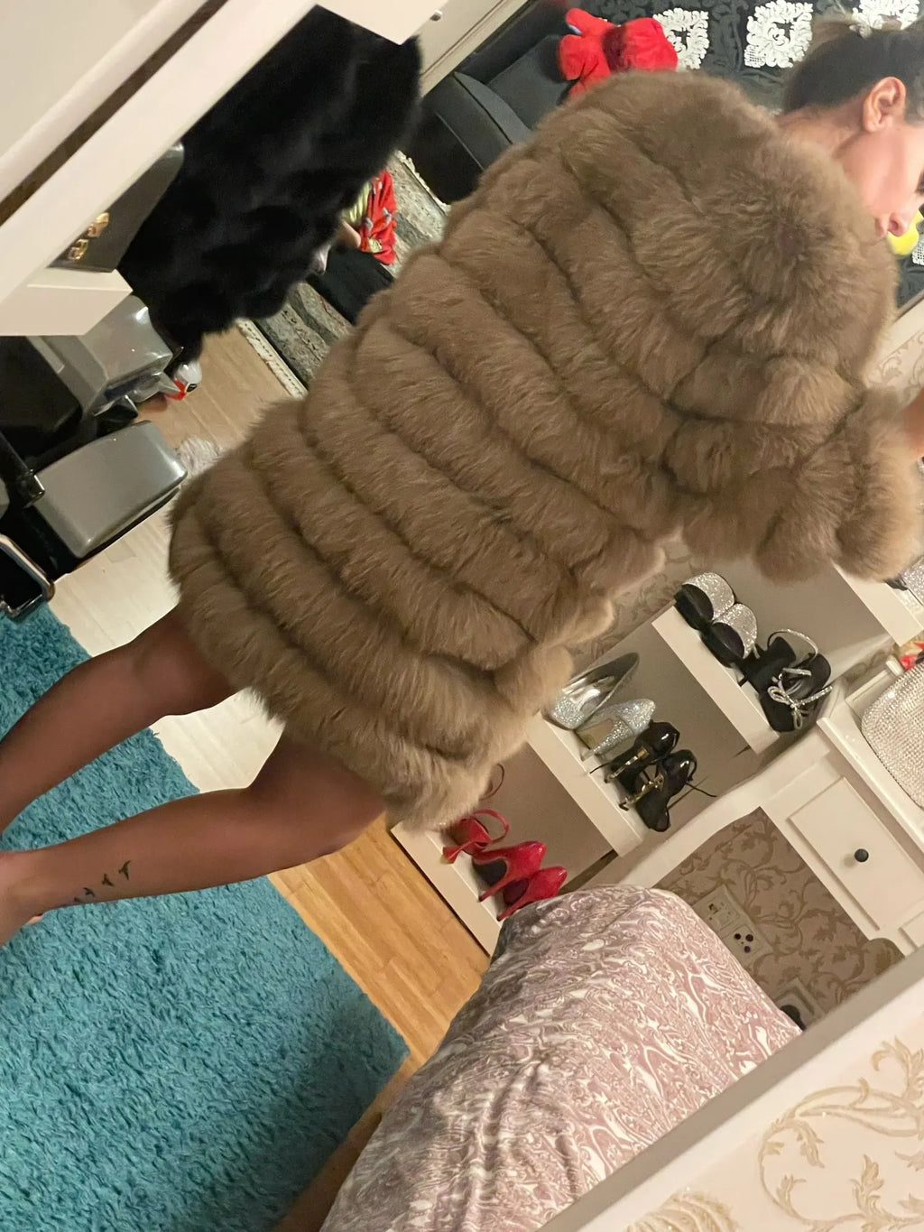 NEW style  4in1 real fur coats Women Natural Real Fur Jackets Vest Winter Outerwear Women fox fur coat high quality fur Clothes