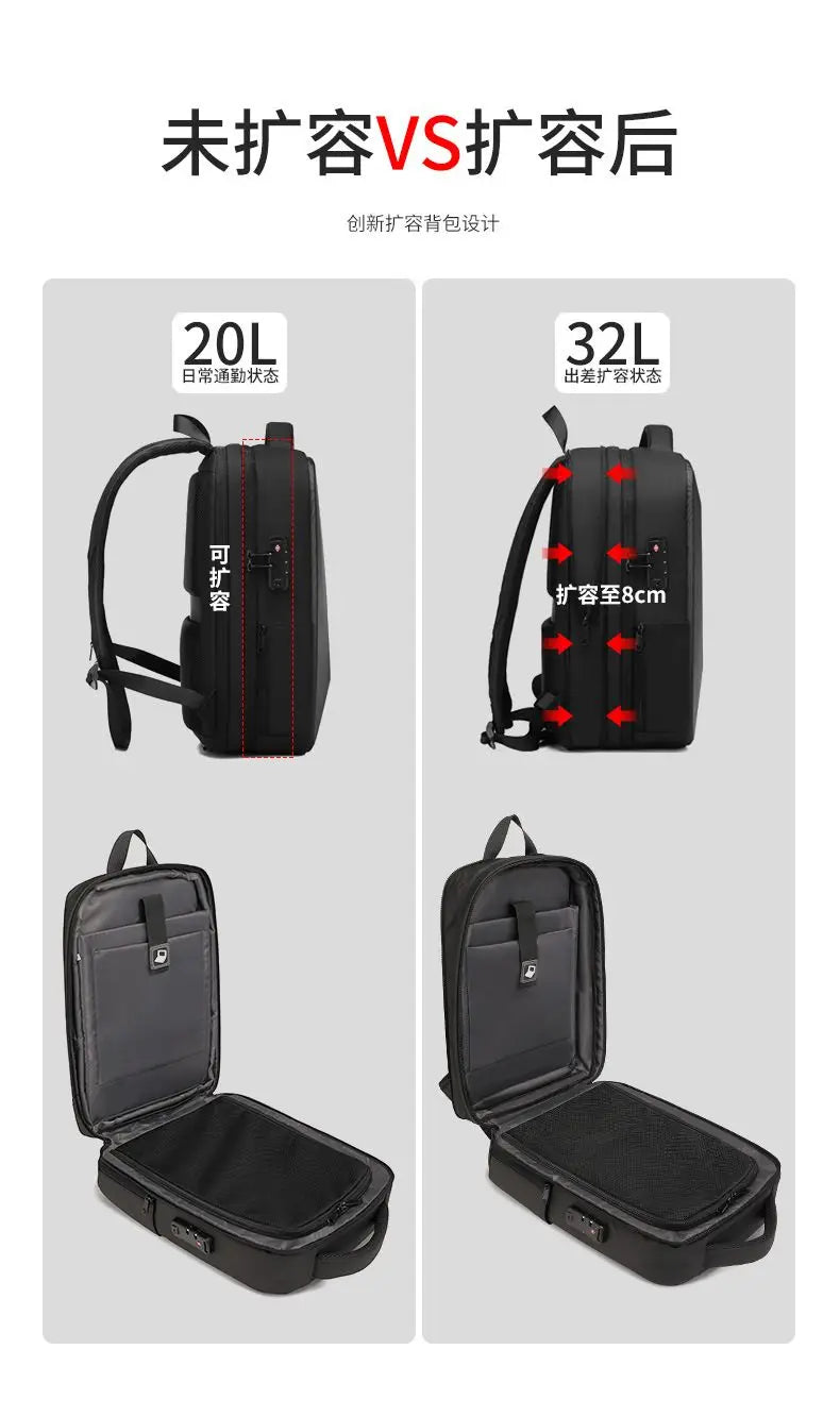 ABS EVA Hard Shell Fashion Multifunction  Series Backpack Men Anti Theft Waterproof Laptop Backpack Business Travel Backpack Hot