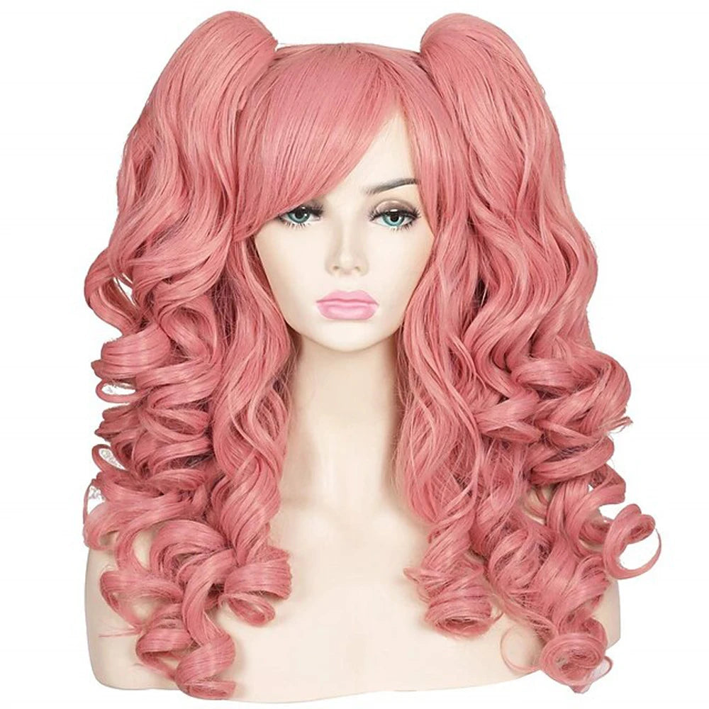 HAIRJOY Women Synthetic Hair  Long Curly Cosplay Wig  Halloween Wigs for Party  with 2 Ponytails