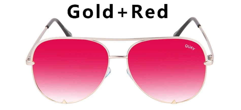 Quay Pilot Sunglasses Women Brand Design Metal Frame Mirror HIGH KEY Sun Glasses for Women Vintage Ladies Goggles For Female