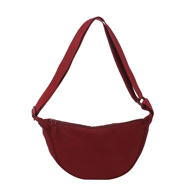 Women's Shoulder Bag Nylon Material Saddle Bag Versatile Fashionable Simple Dumpling Bag Trendy Cloth Bag Women's Crossbody Bag