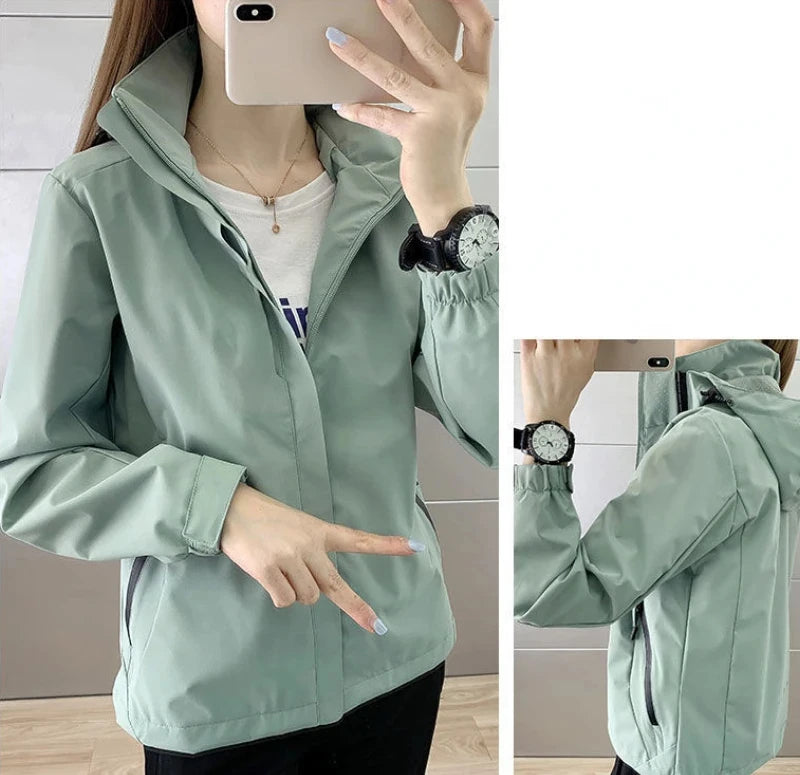 Windproof and Rainproof Thin Charge Coat Men Women Spring Autumn Basic Jacket Waterproof Outerwear Outfits Fashion Clothing New