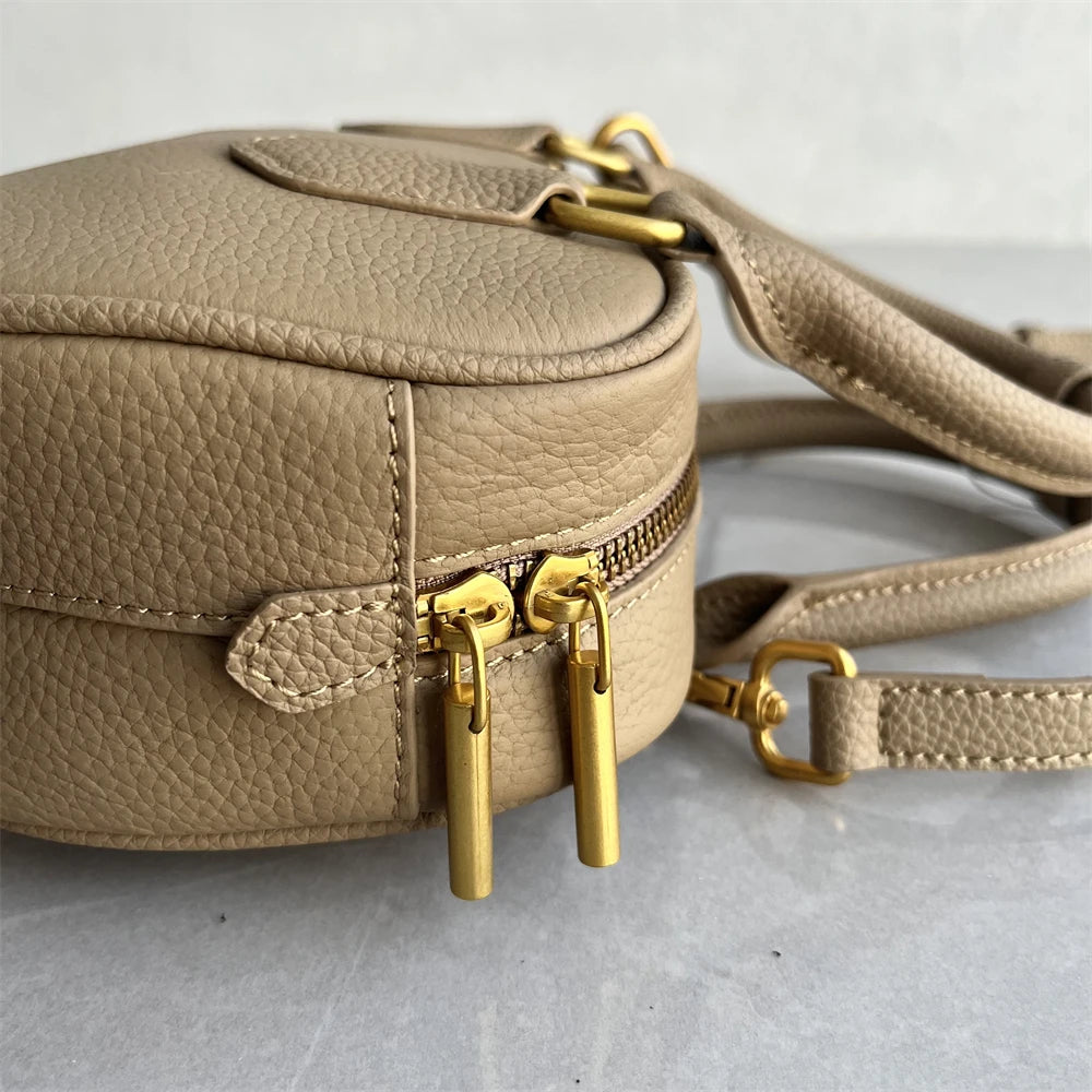 High-Quali Top-Layer Cowhide Leather Boston Sle Women's Handbag Faionable oulder Crossbody Bag with Quali Texture