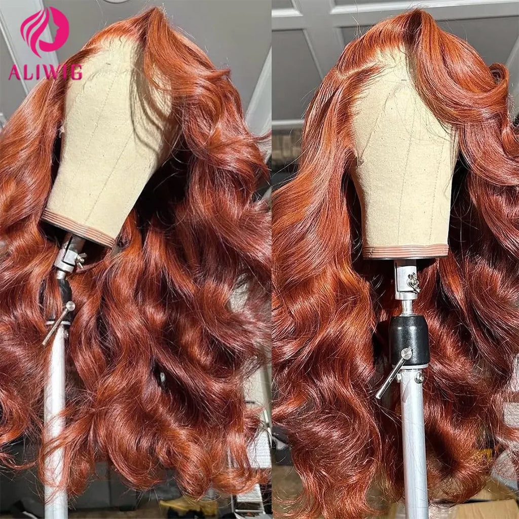 Reddish Brown Body Wave Lace Frontal Wig 100% Brazilian 13x4 Hd Lace Front Human Hair Wigs Colored Transparent Lace Wigs Woman