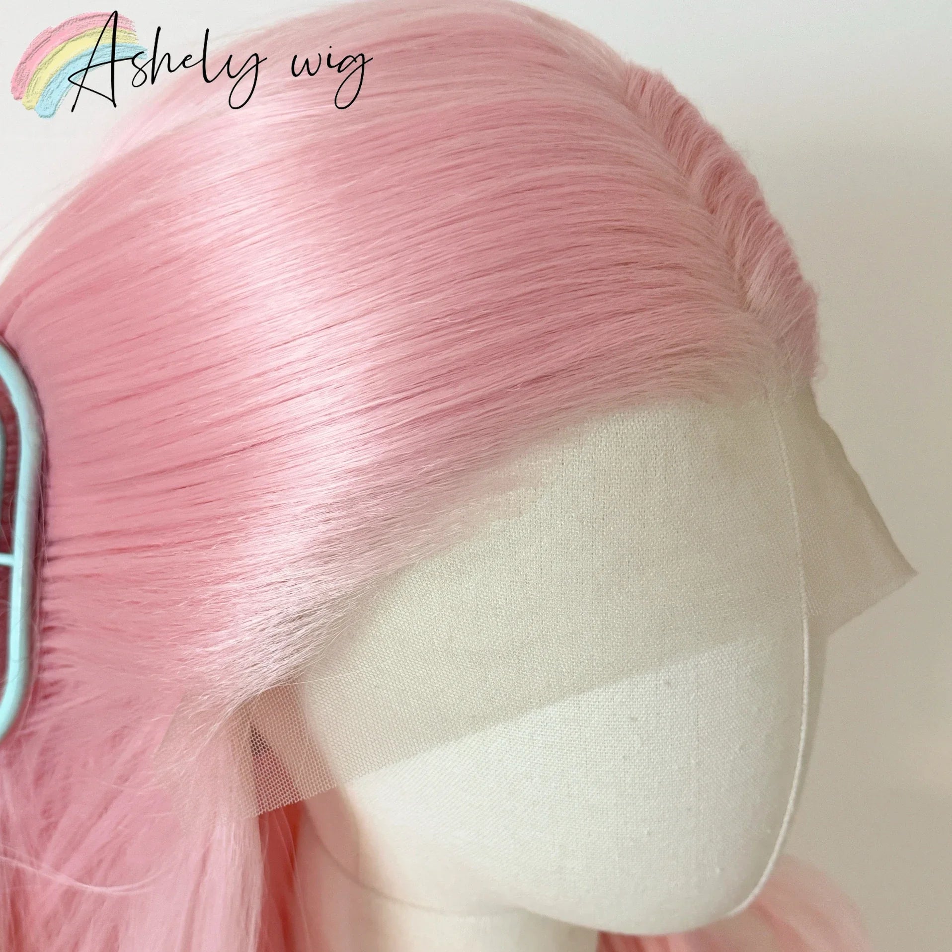 Light Pink Wig for Women 13x4 Lace Front Wig 26inch Long Straight Synthetic Wigs Soft Natural Heat-resistant Fiber Cosplay Wig