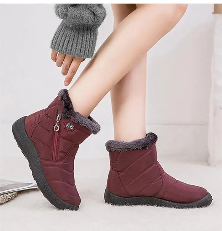 Snow Boots Woman Lightweight Woman Shoes Waterproof Shoes Woman Flat Ankle Boots Plus Size Botas Mujer Women's Winter Boots