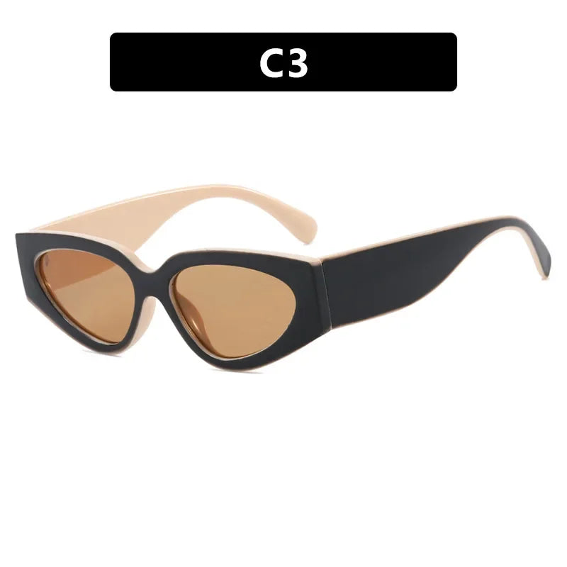 Punk Sunglasses Women Brand Designer Edgy Cat Eye Frame Plastic 2025 New Fashion Retro Vintage Accessories Shadow for Female UV