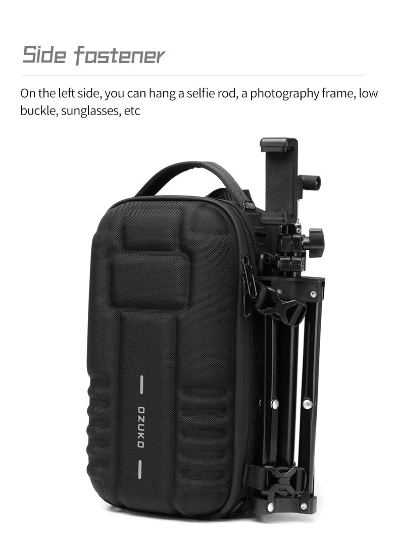 OZUKO Hard Shell Fashion Men Chest Bag Outdoor Sports Tactical Male Sling Shoulder Bag Large Capacity Waterproof Crossbody Bags