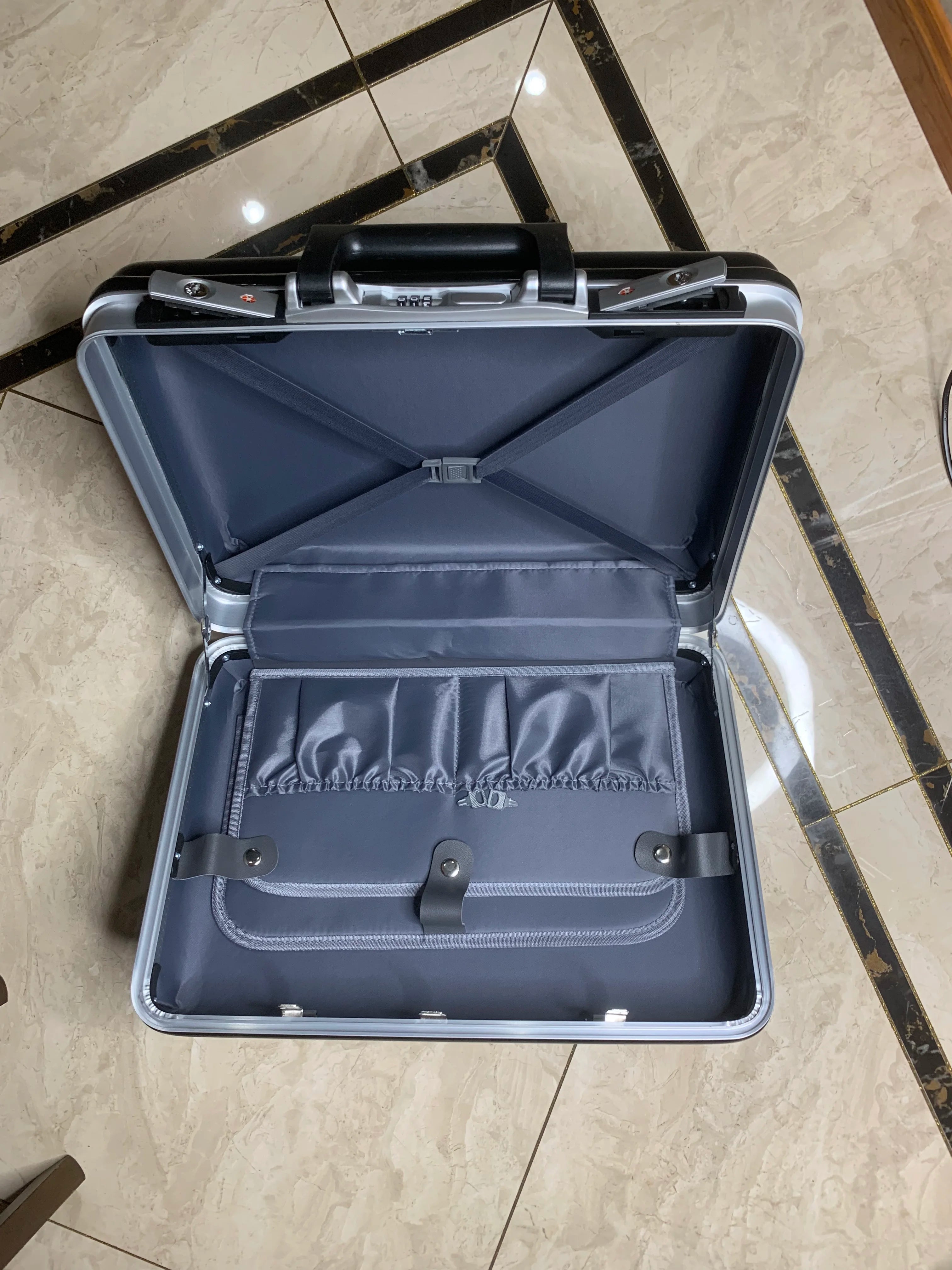 Aluminum Alloy Hard Shell Briefcase - Key Lock Laptop Business Case, Carry On Luggage Bag for Business Travel