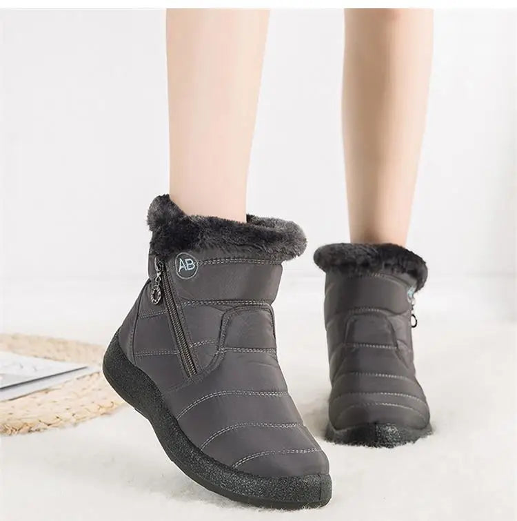 Snow Boots Woman Lightweight Woman Shoes Waterproof Shoes Woman Flat Ankle Boots Plus Size Botas Mujer Women's Winter Boots