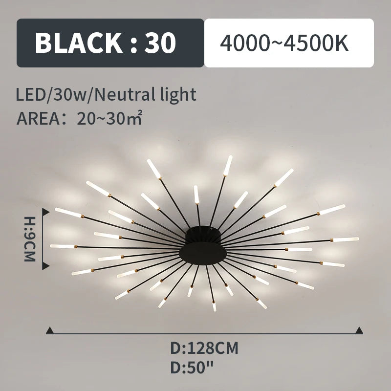 Modern Led Fireworks Pendant Lamps for Living Room Bedroom Chandelier Led Ceiling Hanging Lamp Home Furnishing lighting