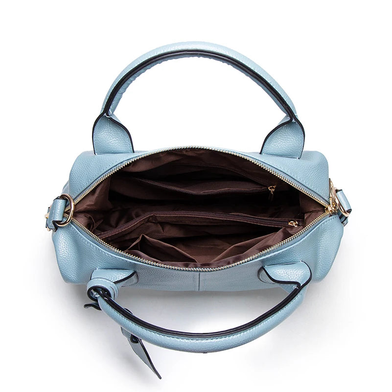 Women's Fashion and Elegant Large Capacity Oil Wax Leather Tote, Convenient Solid Artificial Leather Boston Crossbody Bag, Zipper Lock Anti-theft Commuter Bag, Double Handle Design, Adjustable Shoulder Strap, Professional Wom