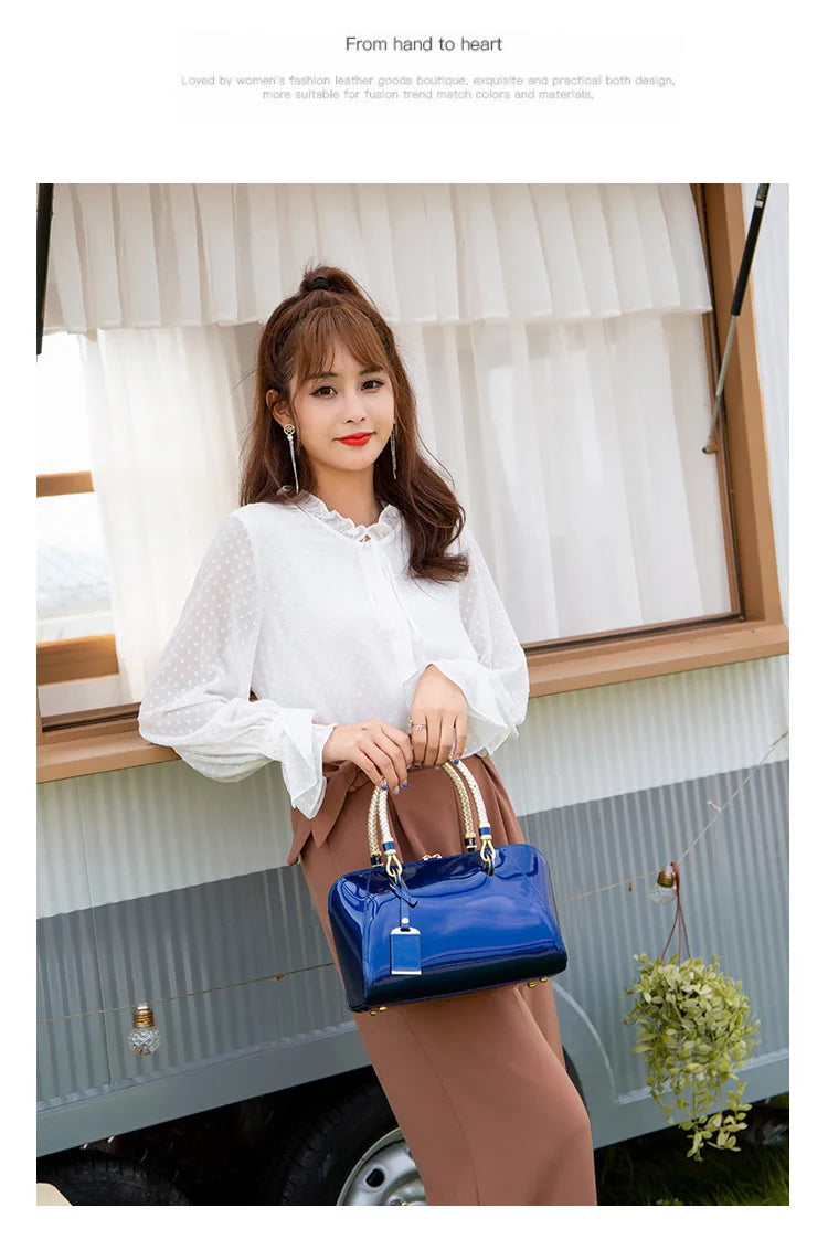 iny New 2025 Women's Boston Bag Faionable oulder Crossbody Leather Handbag Street Cool Sle Zipper Closure ex