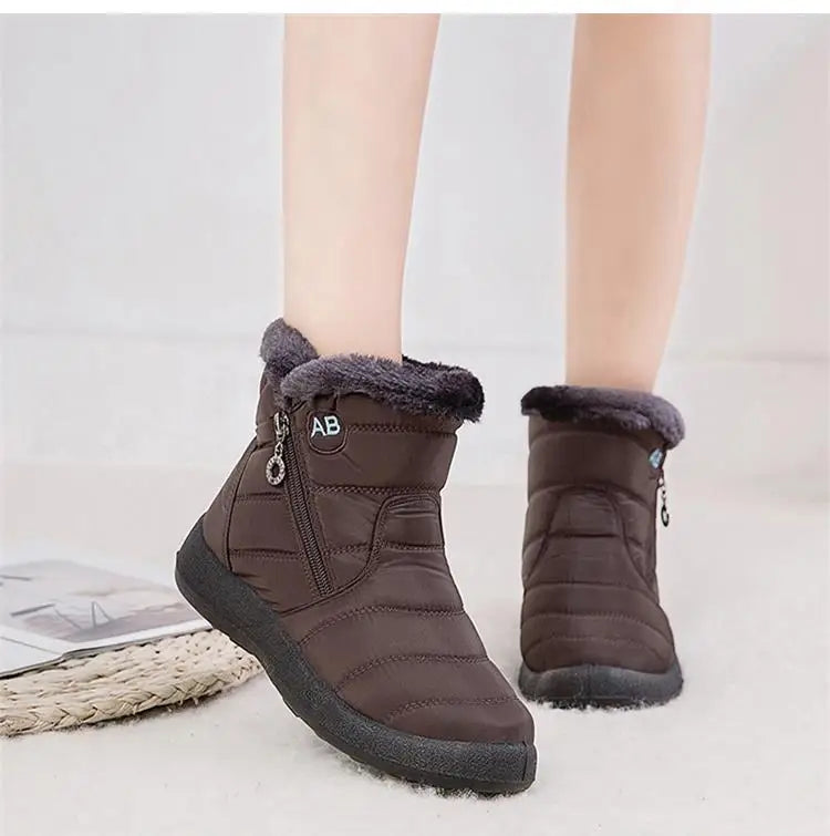 Snow Boots Woman Lightweight Woman Shoes Waterproof Shoes Woman Flat Ankle Boots Plus Size Botas Mujer Women's Winter Boots
