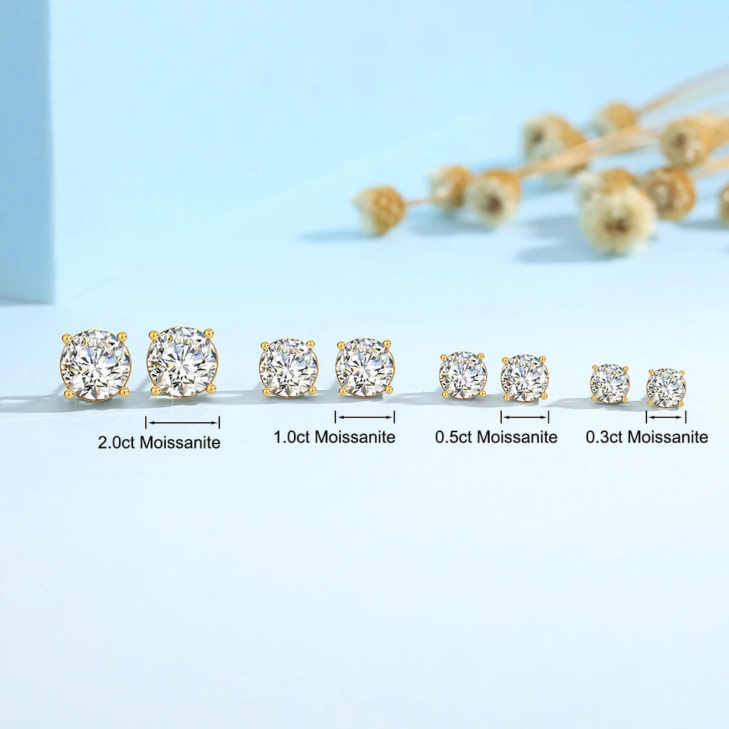 Szjinao Real Full 18k Gold Earrings AU750 Moissanite Diamond Real Gold Women Jewelry Certifid K Gold Luxurious Valentines Gifts