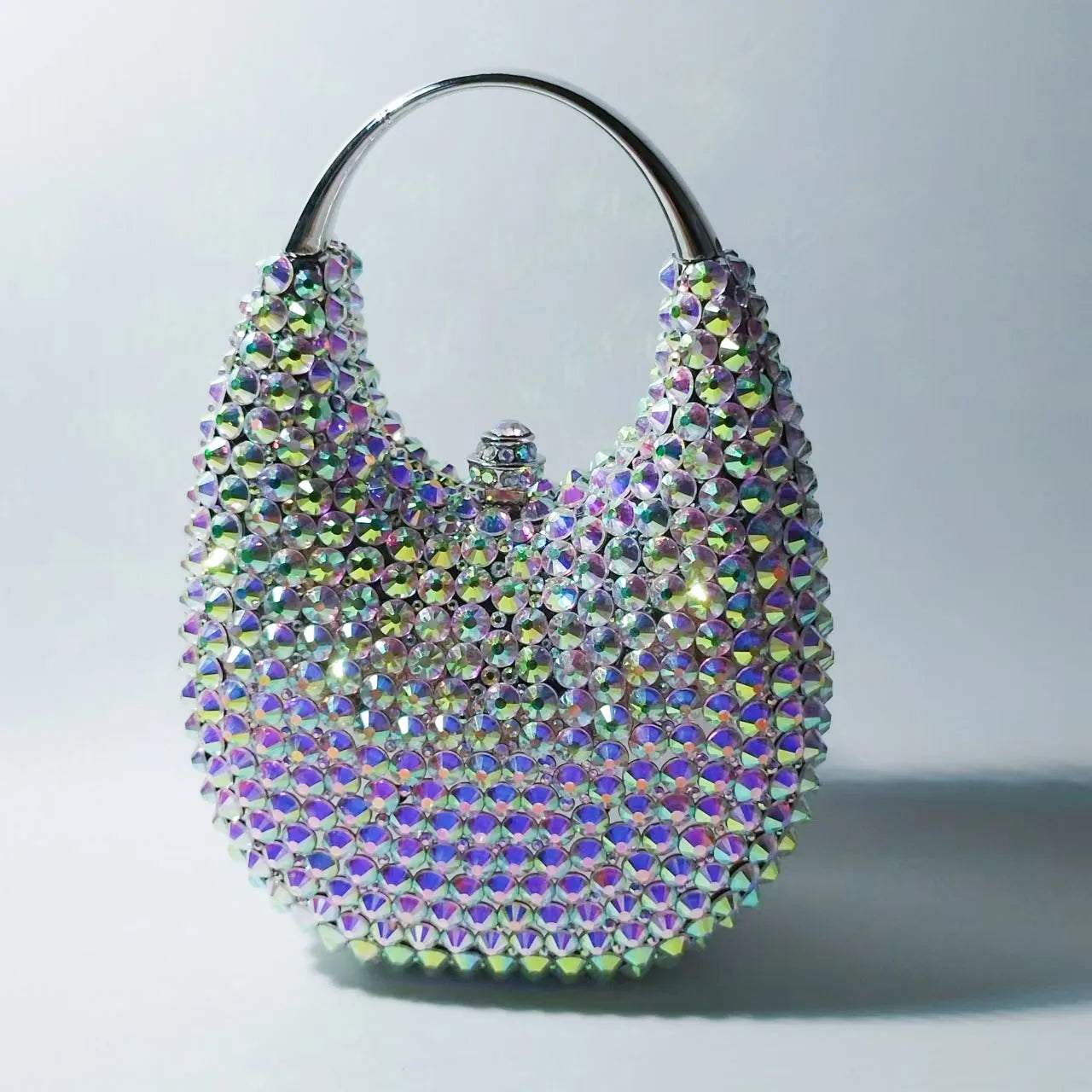 XIYUAN New Crystal Evening Bags Women Luxury Classy Unique Rhinestone Clutch Purses Wedding Party Handbag Diamond Top Handle Bag