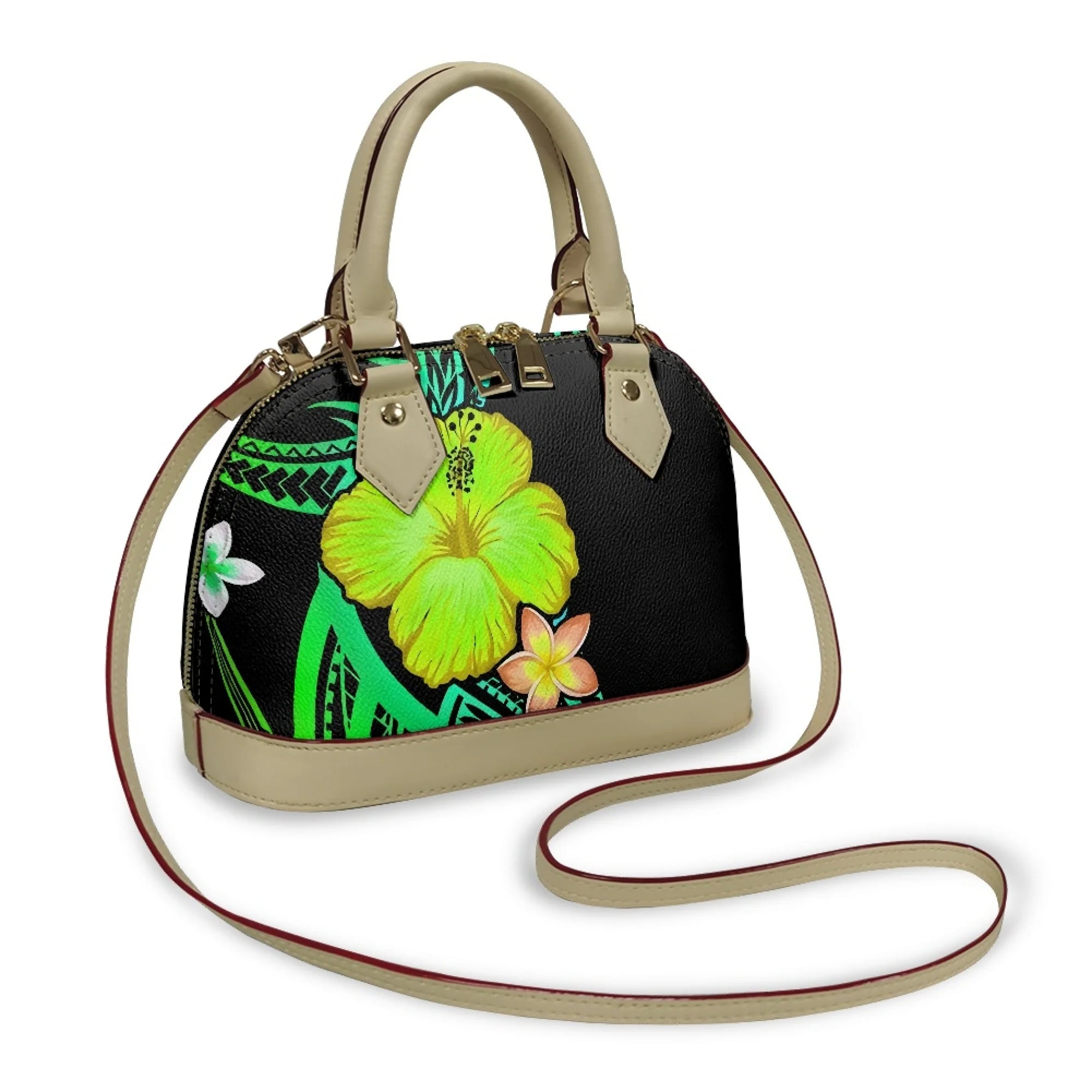 Polynesian Handbag Crossbody Bag Samoan Tribe Hibiscus Flower Design High Quality Shell Bag Temperament Durable Handbag