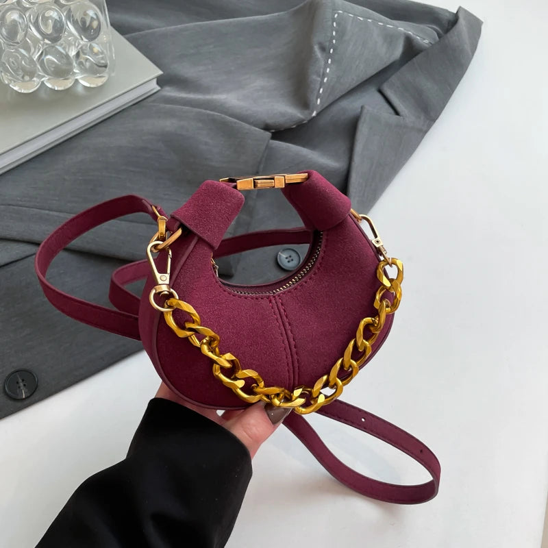 LEFTSIDE Mini PU Leather Saddle Shoulder Bag for Women 2024 Winter New Trend Y2K Handbags and Purses Females Crossbody Bags