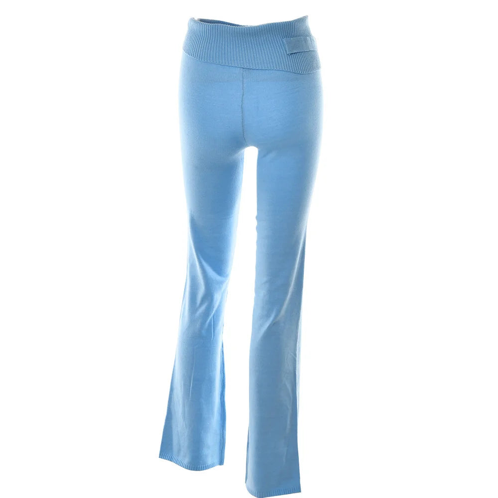 Apprabant Rib Knitted Two Piece Set Women Tracksuit Long Sleeve Zipper Hoodies Skinny Pants Sets Casual Solid Sweatshirt Suits