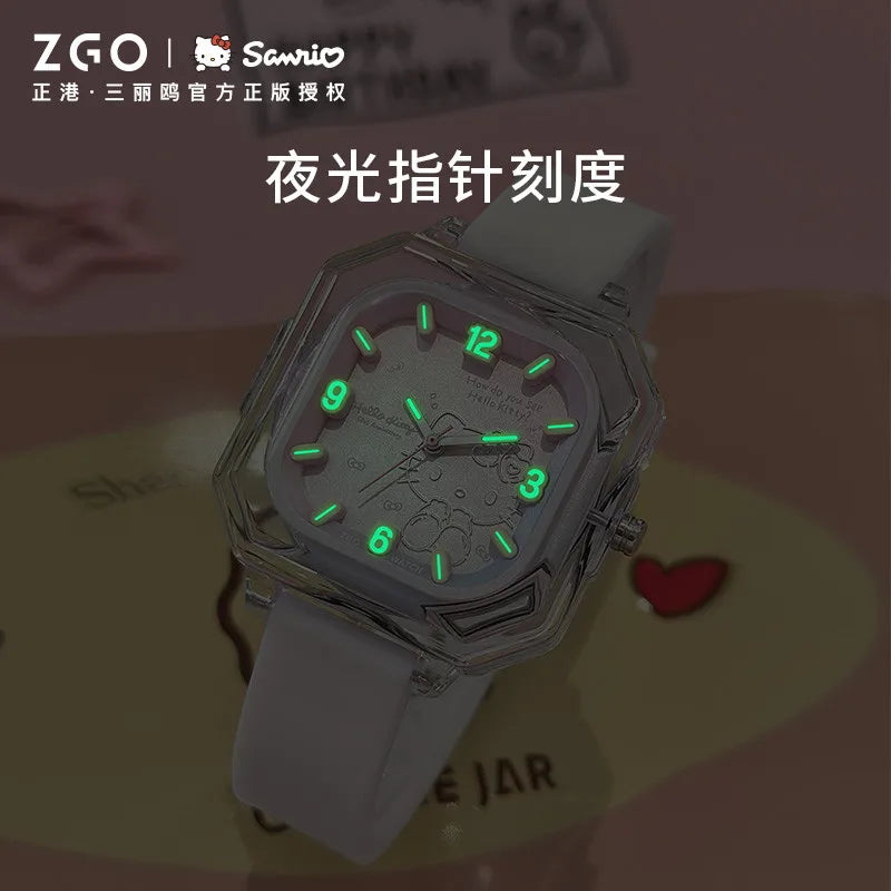 ZGO Sanrio 50th Anniversary Hello Kitty Women's Watch Fashion Waterproof Quartz Watch for Students, Perfect Gift 2198