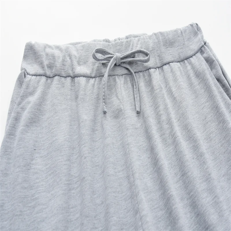 Hot Women's Long Sleeve Round Neck Top and Pants Set Simple Solid Colour Pajama Set Casual O Neck Two Piece Outfit