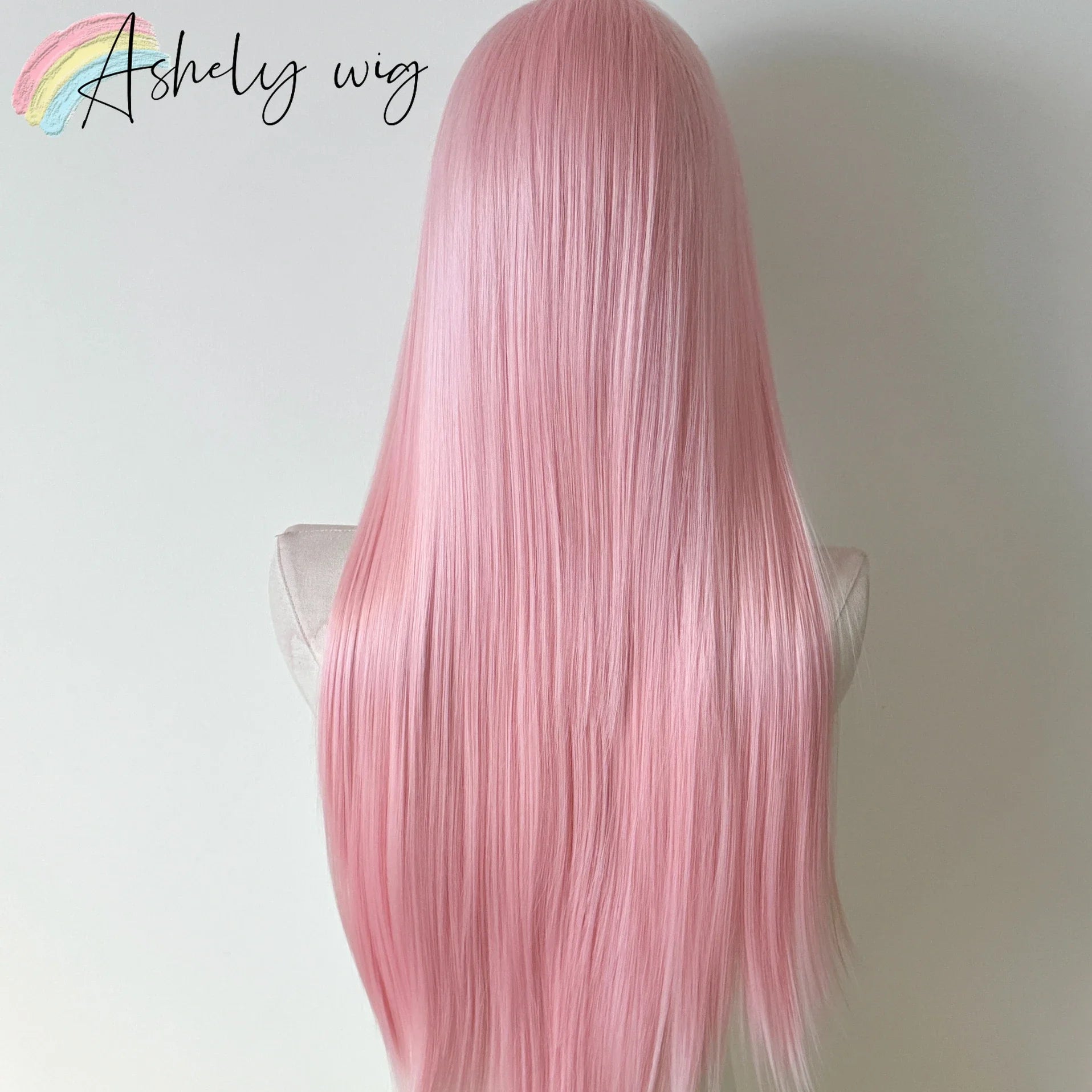 Light Pink Wig for Women 13x4 Lace Front Wig 26inch Long Straight Synthetic Wigs Soft Natural Heat-resistant Fiber Cosplay Wig