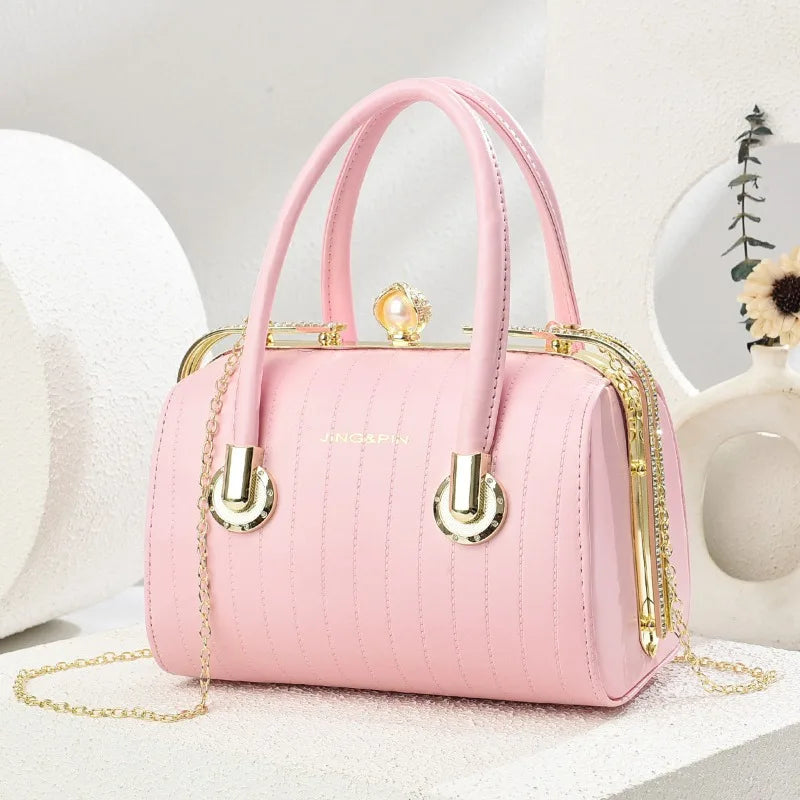 Retro Pu Leather Women's Handbag Fashion Girls Crossbody Shoulder Bag High-quality Exquisite Women's Boston Pillow Bag