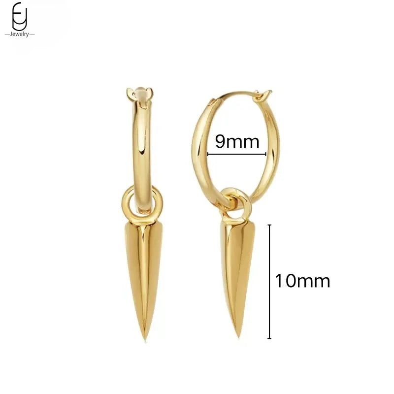 925 Sterling Silver Needle Vintage Gold Earrings Luxury Long Chain Tassel Crystal Hoop Earrings for Women Party Trend Jewelry