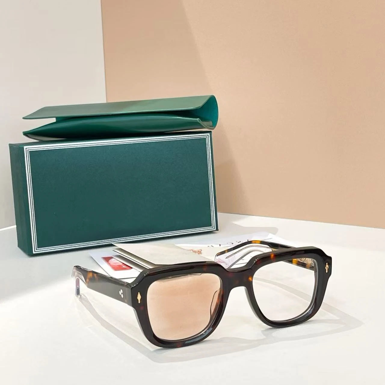 JMM HOPPER Handmade Square Acetate Japanese Designer Sunglasses UV400 – Men's Women's Vintage Photochromic Glasses with Case